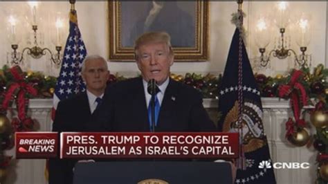 United States recognition of Jerusalem as capital of Israel.